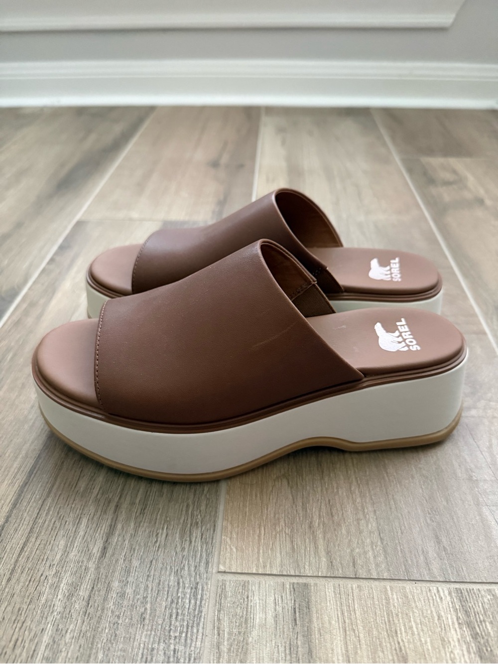 Sorel Women’s Brown Platform Slides